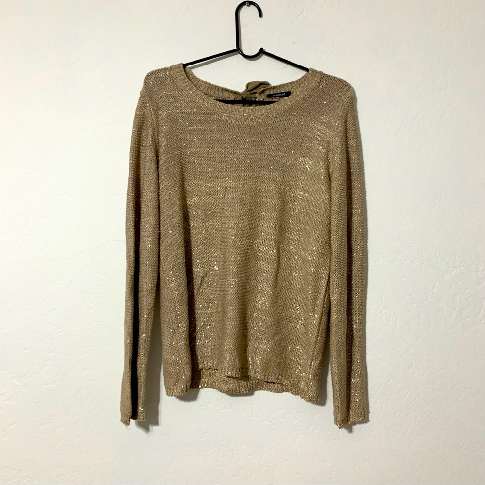 Gold shirt with sequins promod size Large
